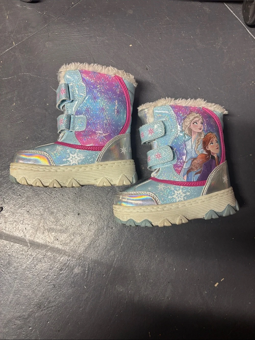 Girls' Snow Boots with Frozen 2 Characters - Blue & Pink